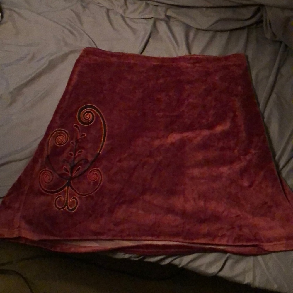 Maroon velvet skirt